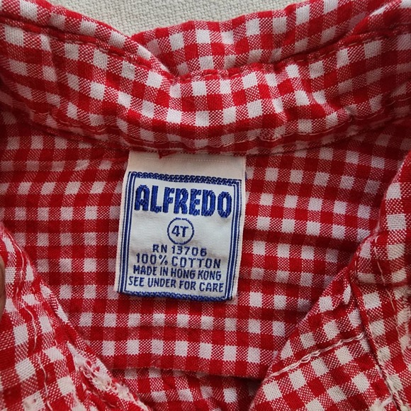 Vintage Red Gingham Buttondown Shirt 2t/3t - Picture 2 of 7